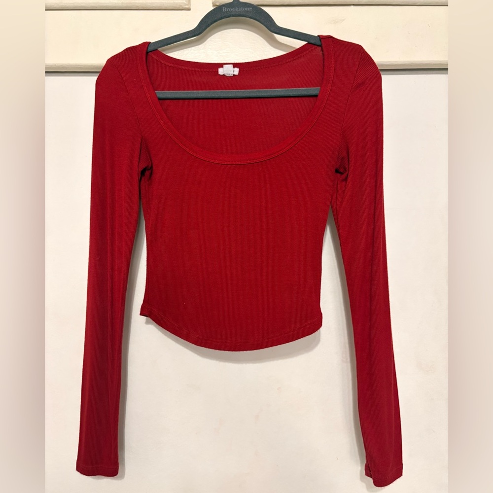 Garage Red Long Sleeve Top
